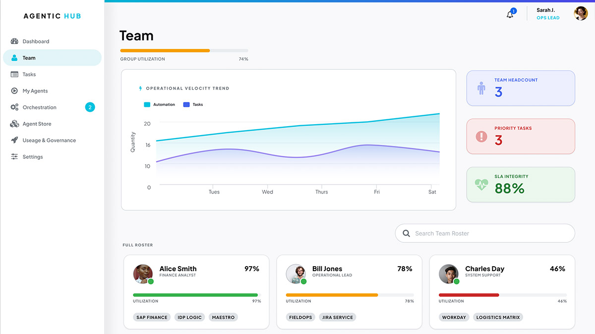AI agent management hub