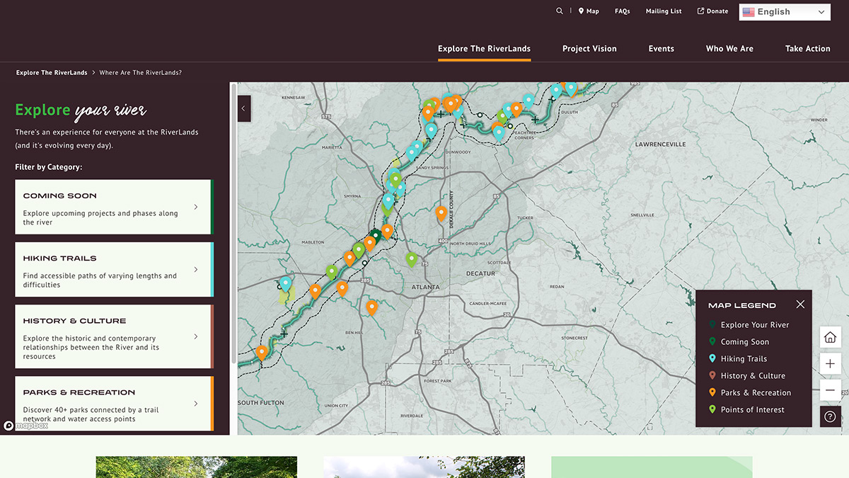 Interactive riverfront guide